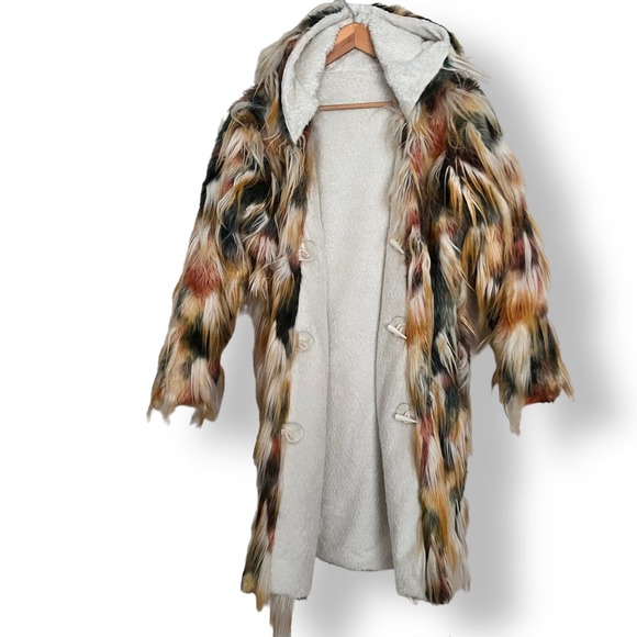 Custom Made Long Pile Faux Fur Jacket Size Medium Reversible - Picture 8 of 12